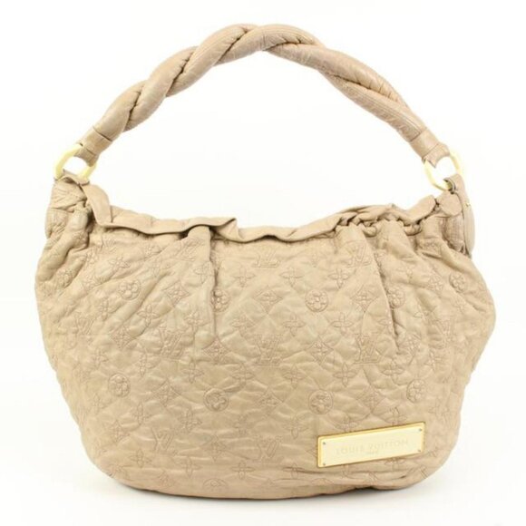 Louis Vuitton Handbags - Louis Vuitton Beige Ecru Monogram Leather Olympe Croissant Hobo 28lk324s